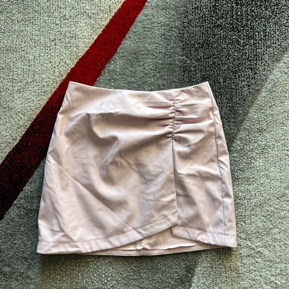 ASTR The Label Pink Faux Leather Mini Skirt